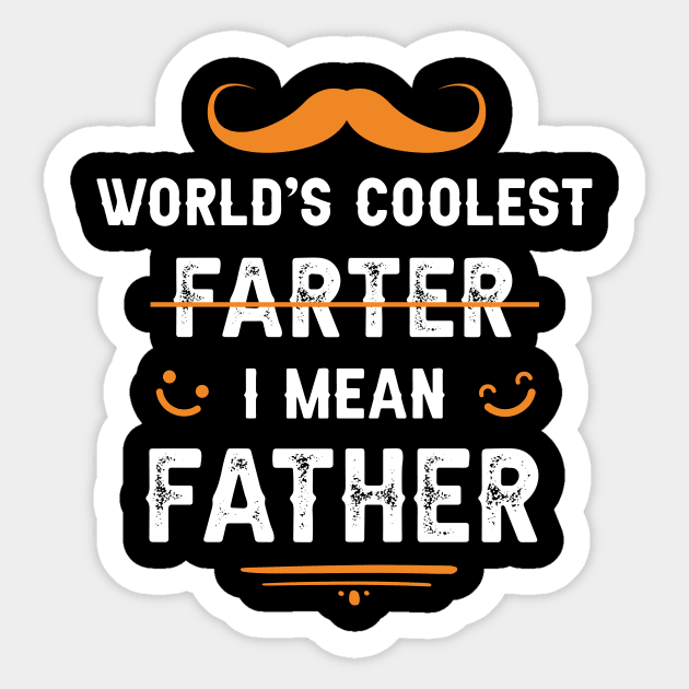 World’s coolest farter, I mean Father :) Sticker by Parrot Designs